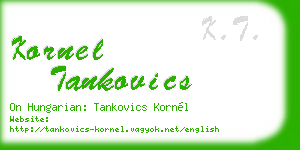 kornel tankovics business card