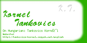 kornel tankovics business card